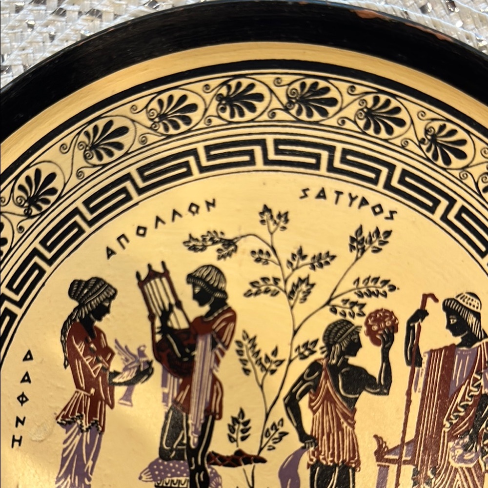 Vintage Terracotta Greek Decorative Plate Souvenir Mythology Gods Goddess (Made - Picture 7 of 12